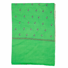 Embroidered Pashmina Stole - Green & Light Yellow