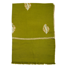 Embroidered Pashmina Stole - Calla Green & Aqua