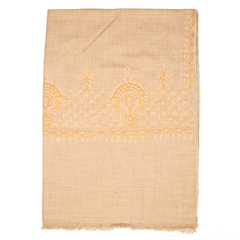 Embroidered Pashmina Stole - Natural