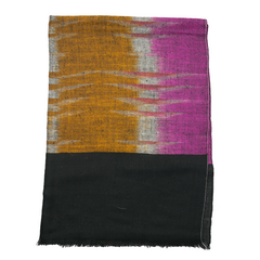 Ikat Cashmere Pashmina Stole - Black & Magenta
