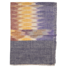 Ikat Cashmere Pashmina Stole - Black & Purple