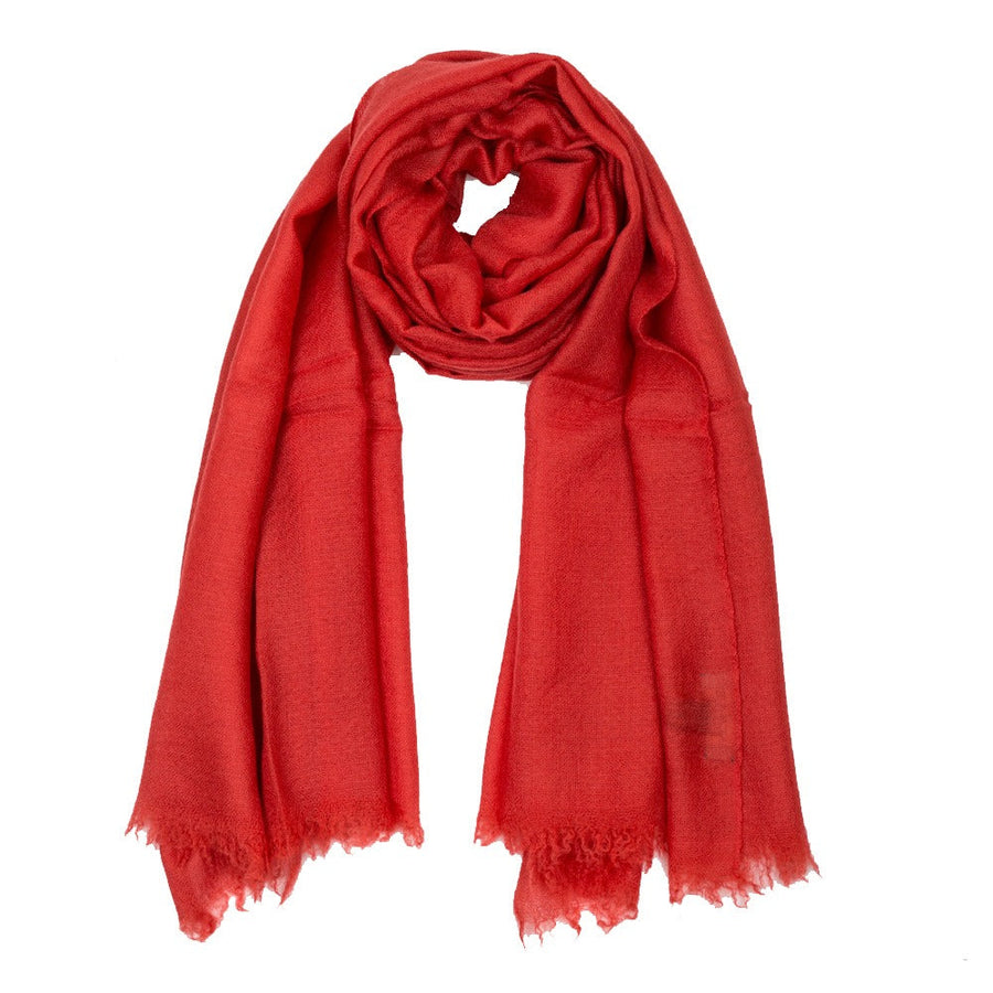 Plain Pashmina Stole - Crimson Red