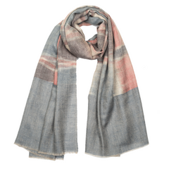 Ikat Cashmere Pashmina Stole - Black & Red