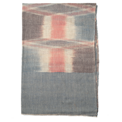 Ikat Cashmere Pashmina Stole - Black & Red