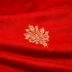 Embroidered Pashmina Stole - Haute Red & Light Blue