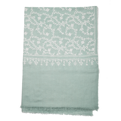 Embroidered Pashmina Stole - Puritan Grey & White
