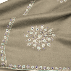 Embroidered Pashmina Stole - Silver Blue