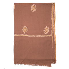 Embroidered Pashmina Stole - Brown