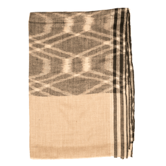 Ikat Cashmere Pashmina Stole - Natural Black