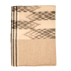 Ikat Cashmere Pashmina Stole - Natural Black