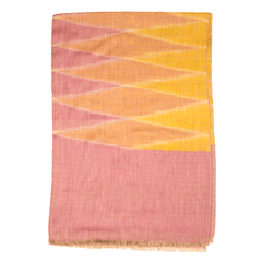 Ikat Cashmere Pashmina Stole - Orchid Haze & Mustard