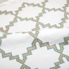 Cotton Floor Rugs - White & Green (Made to Order)
