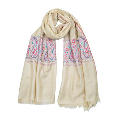 Embroidered Pashmina Stole - Carmel & Brick
