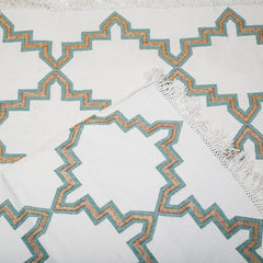 Cotton Floor Rugs - White & Green (Made to Order)