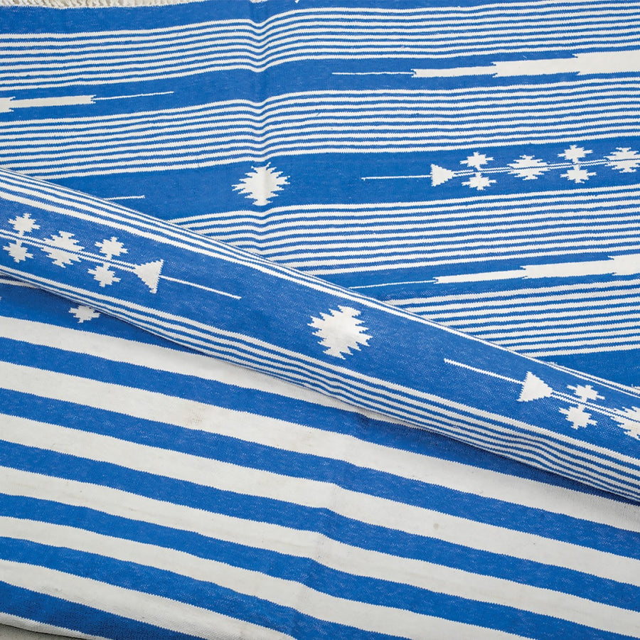 Cotton Floor Rugs - Blue & White (Made to Order)