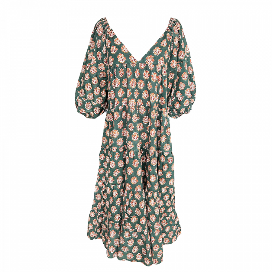 Cotton Camila Dress - Smoke Pine