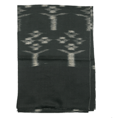 Ikat Cashmere Pashmina Stole - Black & Light Grey