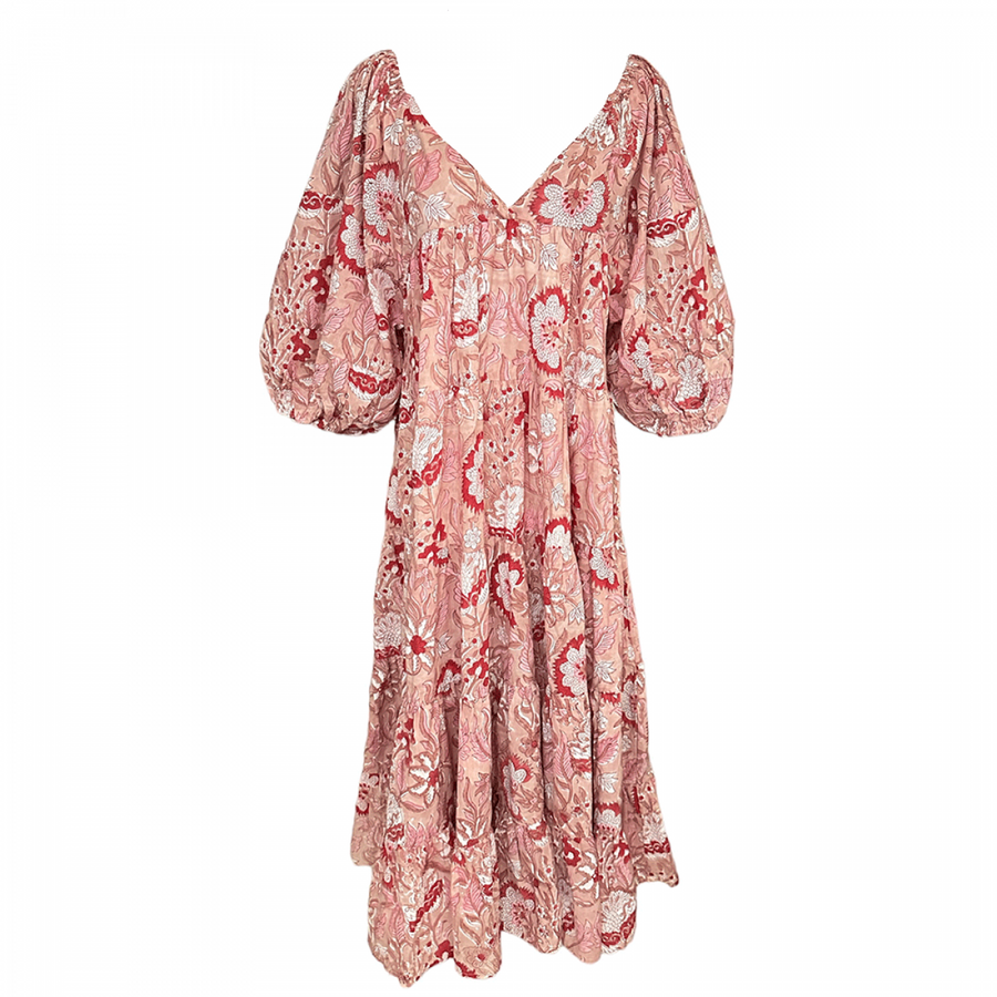 Cotton Camila Dress - Maple Sugar