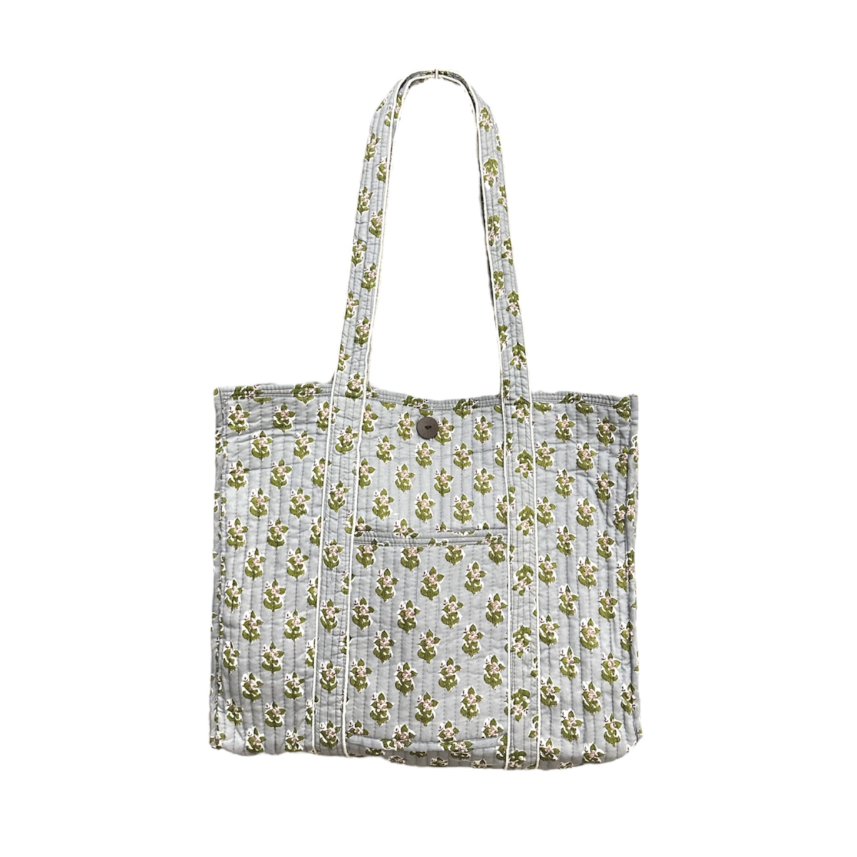 Block Printed Cotton Quilted Bag - High Rise