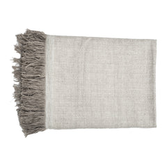 Cashmere Throw in Herringbone - Beige