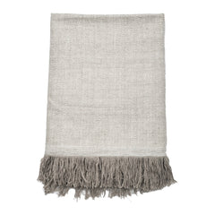 Cashmere Throw in Herringbone - Beige