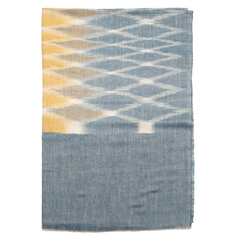 Ikat Cashmere Pashmina Stole - Blue & Argyle