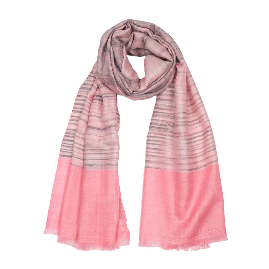 Ikat Cashmere Pashmina Stole - Pink