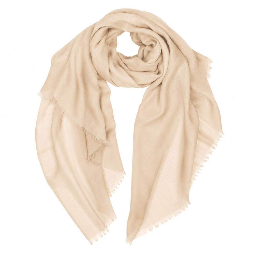 Sheer Plain Pashmina Stole - Ivory