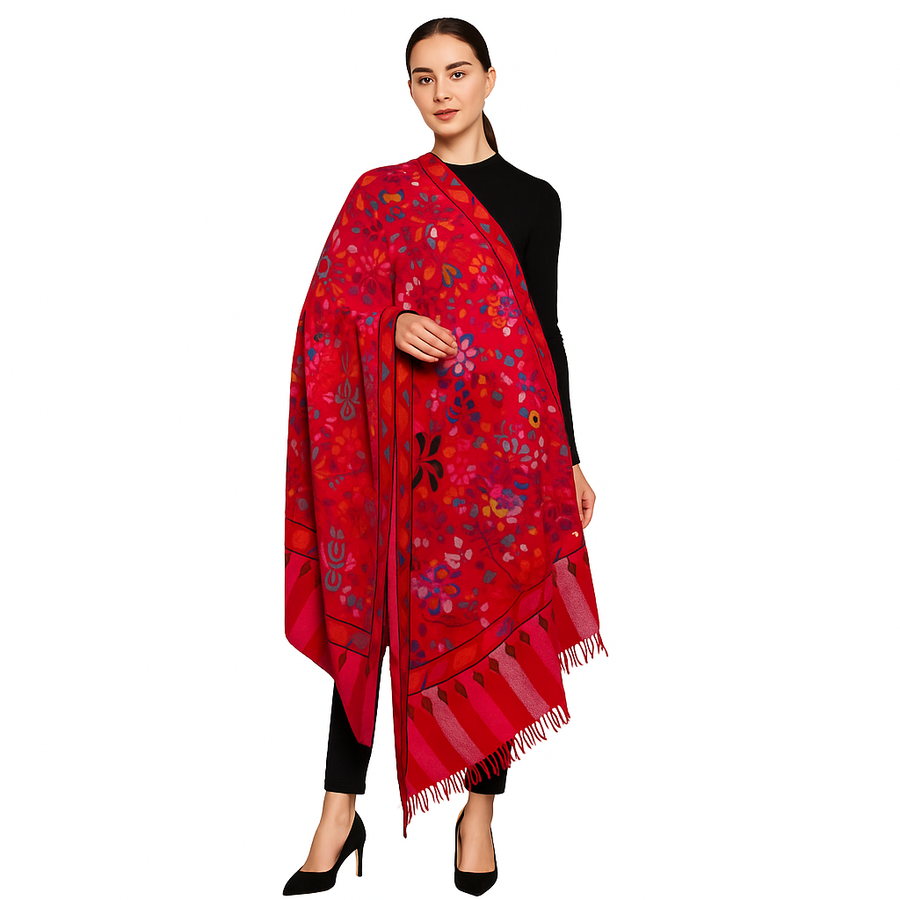 Handwoven Kani Pashmina Shawl – Fuchsia Pink