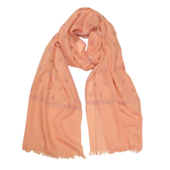 Embroidered Pashmina Stole - Baby Pink & Blue