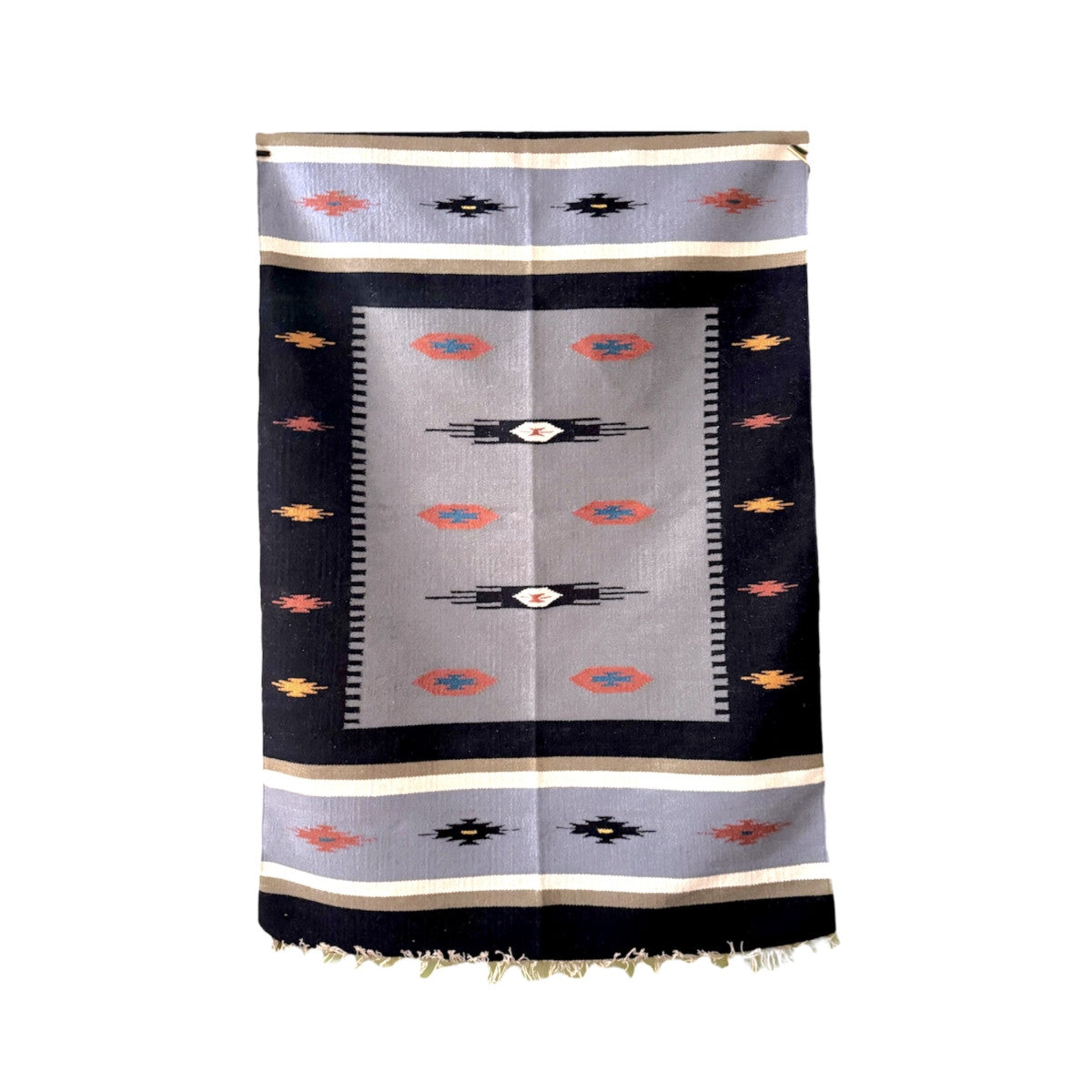Cotton Shuttle Floor Rugs - Cool Blue