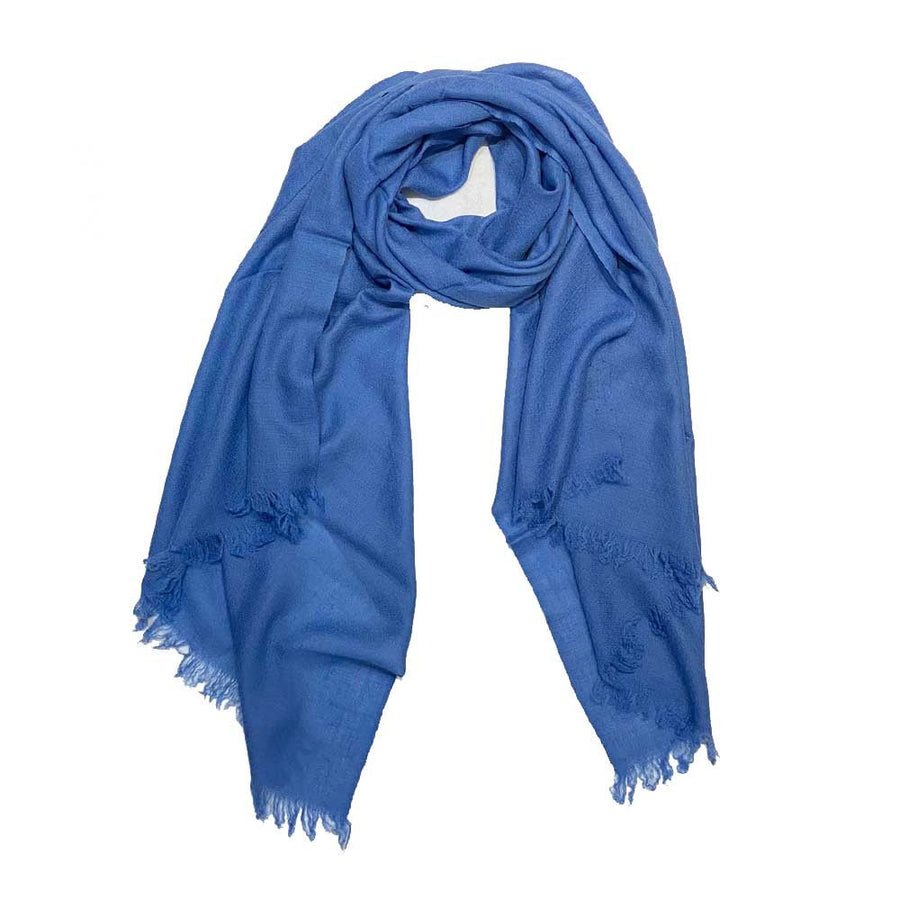 Plain Pashmina Stole - Quilt Blue
