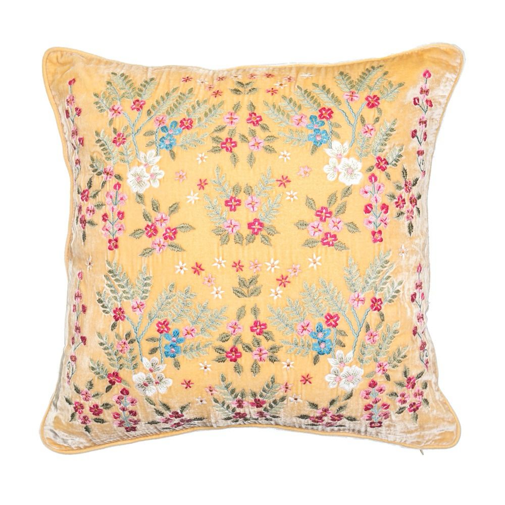 Designer Embroidered Cushion Cover - Slicily Sun
