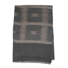Ikat Cashmere Pashmina Stole - Dark Grey