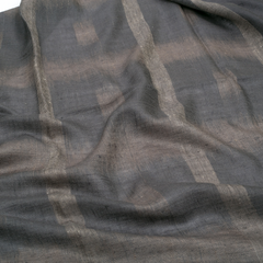 Ikat Cashmere Pashmina Stole - Dark Grey