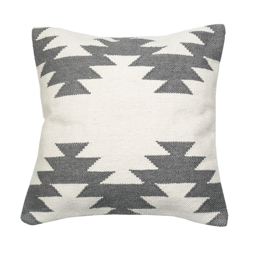 Cotton Cushion Cover - White &amp; Grey