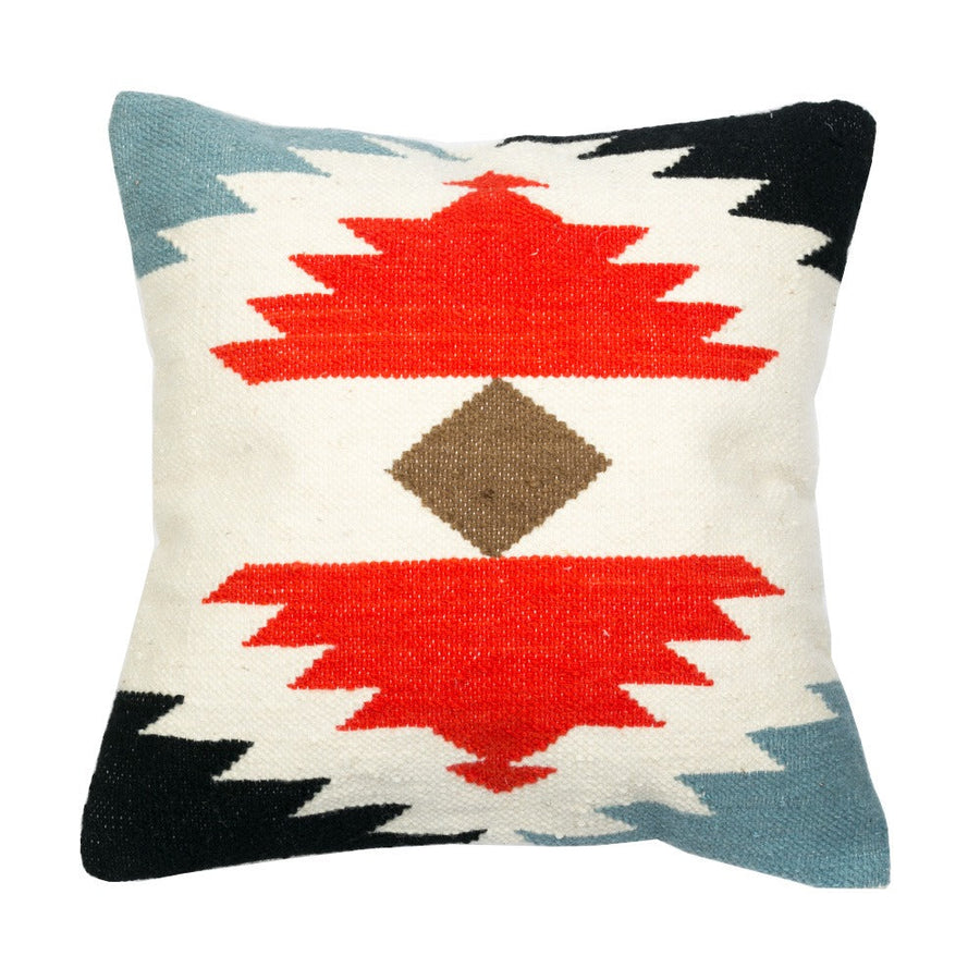 Cotton Cushion Cover - White &amp; Red