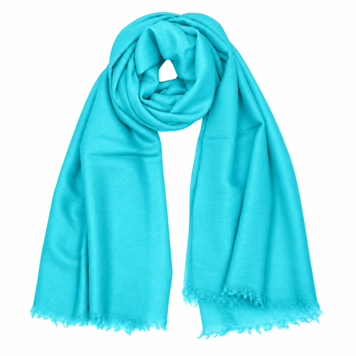 Sheer Plain Pashmina Stole - Cyan Blue