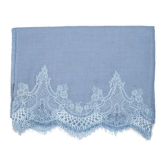 Lace Pashmina Scarf - Air Force Blue