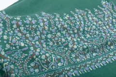 Embroidered Pashmina Stole - Evergreen & Purple