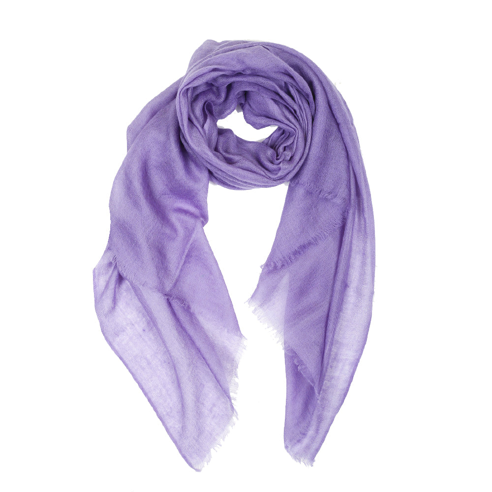 Sheer Plain Pashmina Stole - Purple
