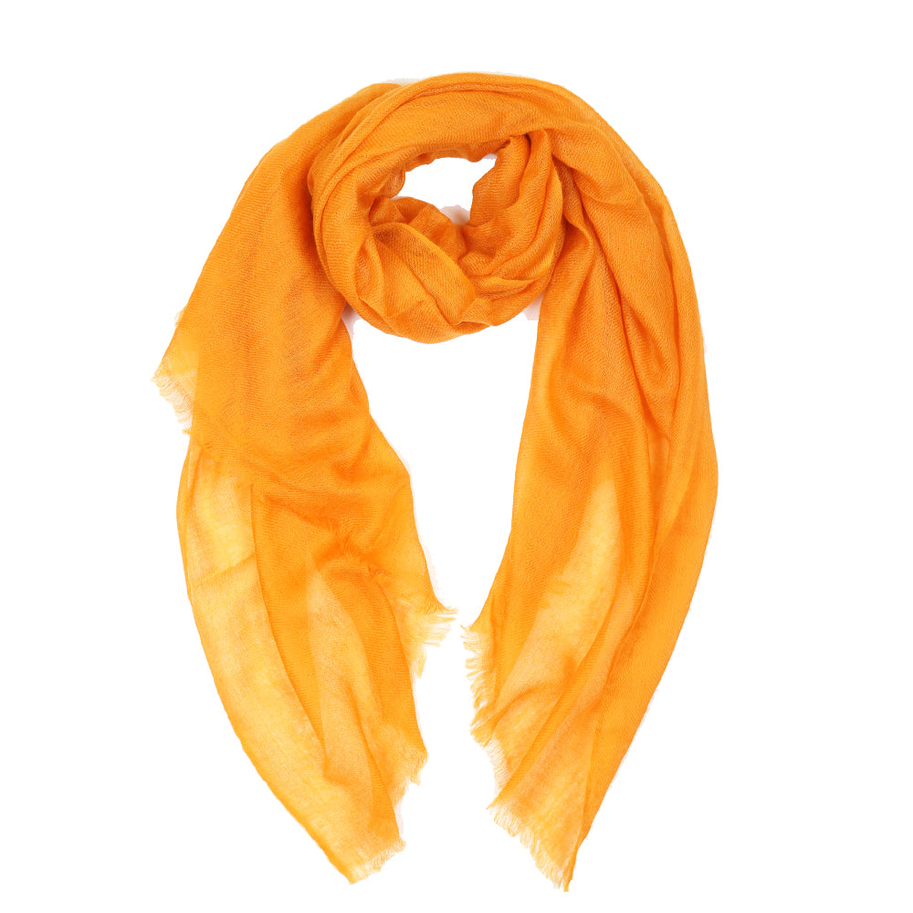 Sheer Plain Pashmina Stole - Orange