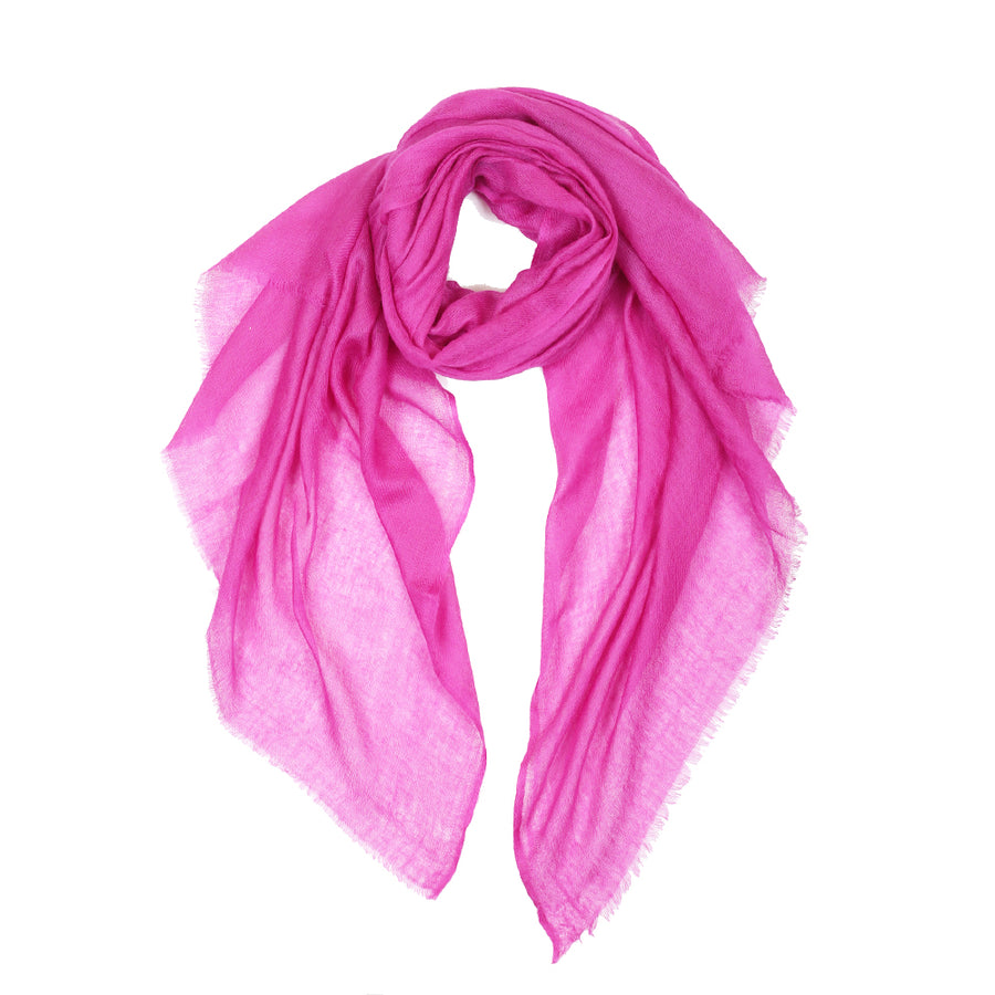Sheer Plain Pashmina Stole - Magenta