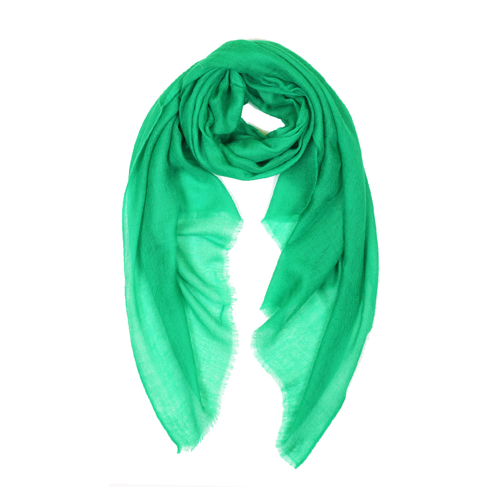 Sheer Plain Pashmina Stole - Emerald Green