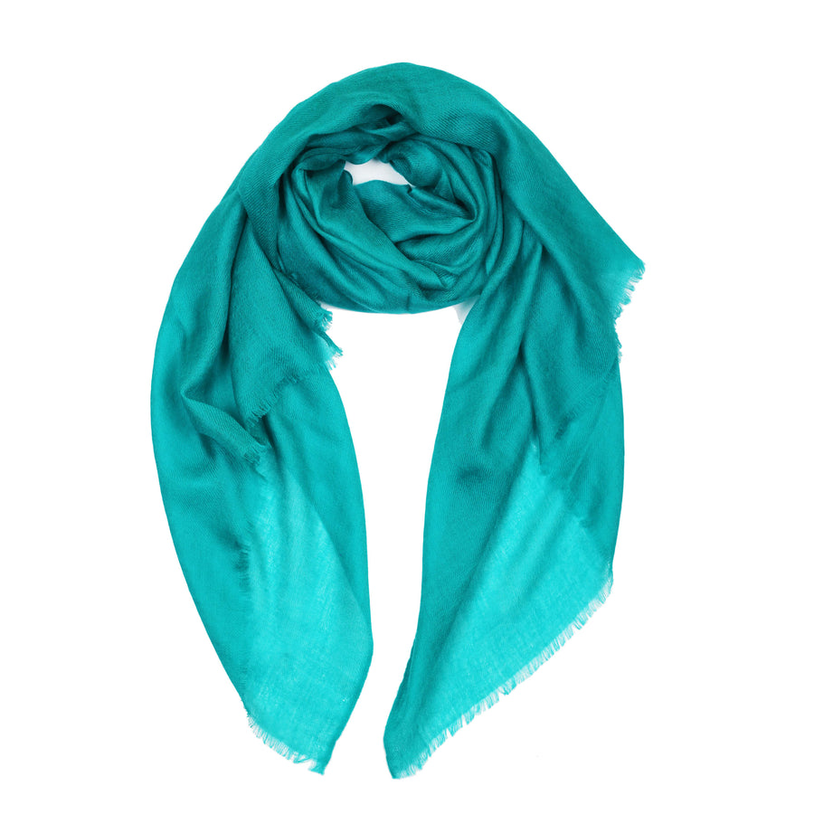 Sheer Plain Pashmina Stole - Adriatic Sea Blue