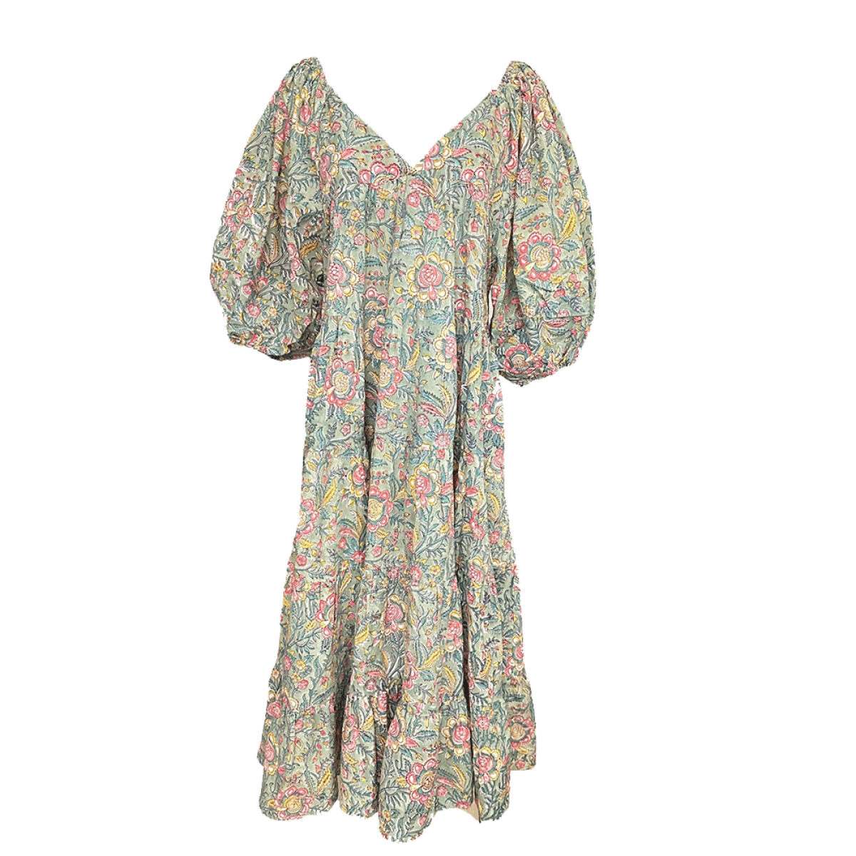 Cotton Camila Dress - Cameo Green