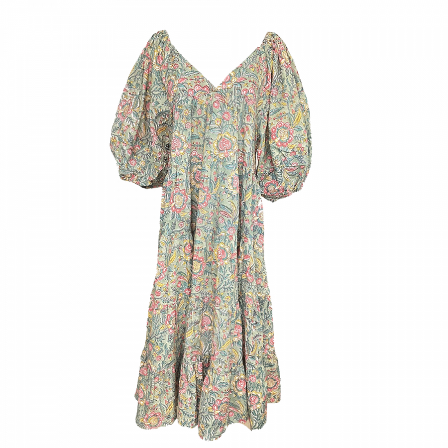 Cotton Camila Dress - Cameo Green