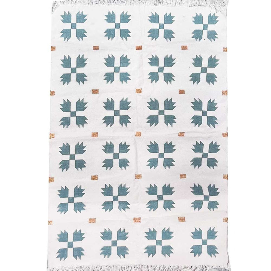 Cotton Floor Rugs - White &amp; Pine (Made to Order)